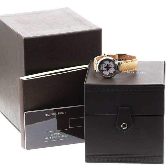 LOUIS VUITTON Tambour Q12MGE 8P diamond Quartz Ladies Watch main image 3